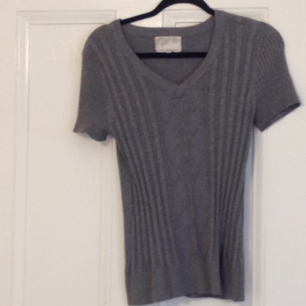 Debbie Morgan Grey v-neck sweater